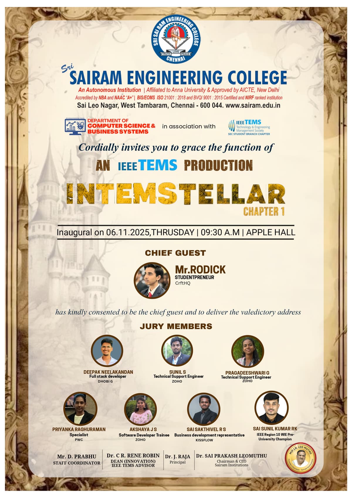 Jury Member, IEEE TEMS INTEMSTELLAR