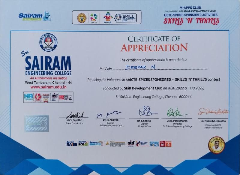 Volunteer, Skills 'N' Thrills Contest